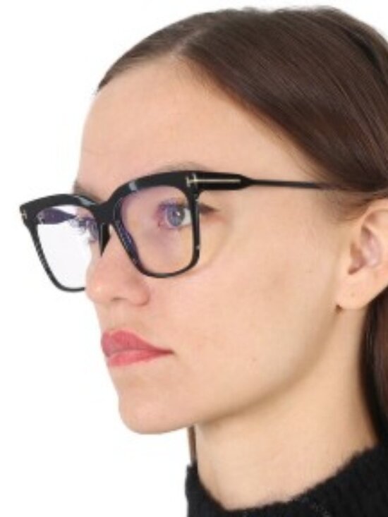 Tom Ford FT5768-B 001 Eyeglasses Black 54mm Square Frame, Blue Light Block main image 7